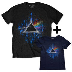 Set Rock duo t-shirt pour papa Pink Floyd & t-shirt Enfant Blue Splatter