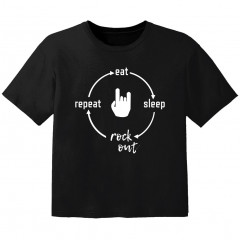 T-shirt Bébé Rock eat sleep rock out repeat
