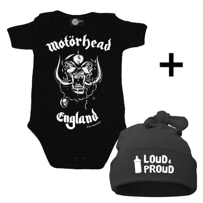 Set Cadeau Motörhead Body Bébé & Loud & Proud Bonnet