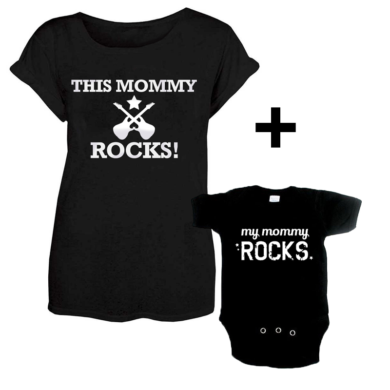 Set Rock duo t-shirt This mommy rocks & My mommy rocks body Bébé