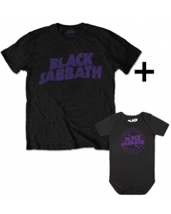 Set Rock duo t-shirt pour papa Black Sabbath & Black Sabbath body Bébé