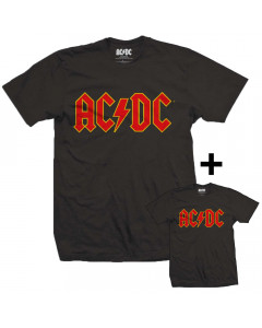 Set Rock duo t-shirt pour papa AC/DC & t-shirt Enfant Logo Colour